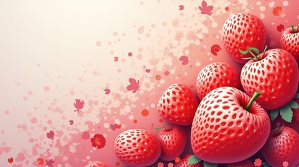 Valentine's day celebration with strawberries romantic setting love-themed background sweet treats