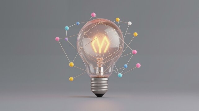 Light bulb with molecular network.