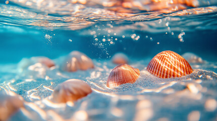 Shells in sea water.
