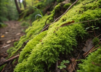 Obraz premium Lush Green Moss Close-Up: Vibrant Forest Texture Background
