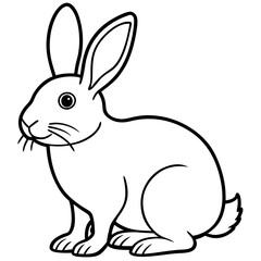 Fototapeta premium Rabbit in doodle simple style on white background