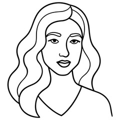 Women's natural beauty continuous single line art