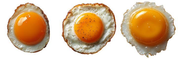 Fried eggs on a transparent background food photography culinary art