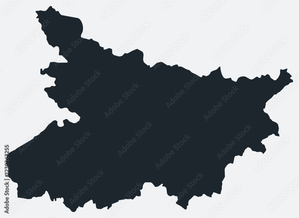 Poster bihar map. just a simple border map. shape of the state. flat blank bihar outline. vector boundary i
