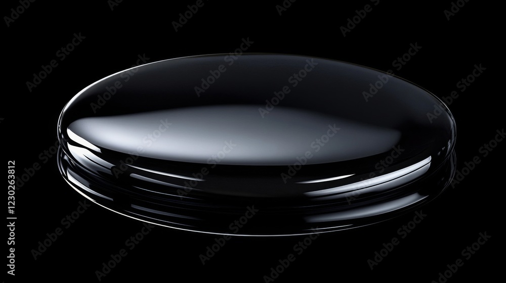 Poster sleek black glossy object with smooth surface and subtle reflections