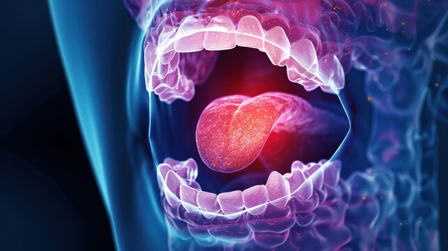 A Visual Depiction of Tongue Cancer: Understanding the Abnormal Growth on the Tongue and Its Impact on Oral Health. Insights into the Seriousness of This Condition