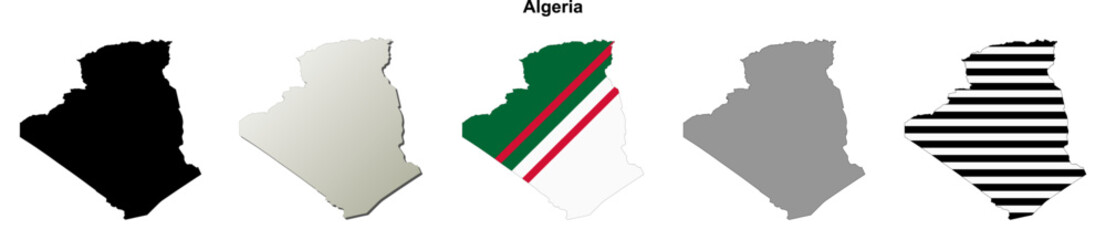 Algeria outline map set
