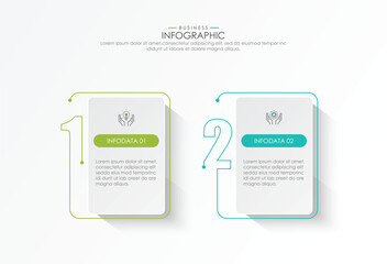 2 step process infographic template vector elements