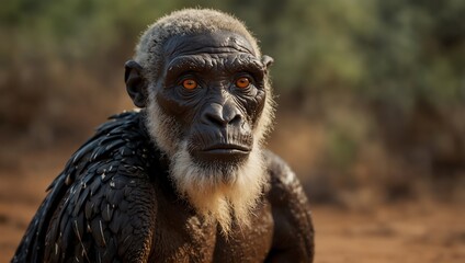 baboon sitting in the tree