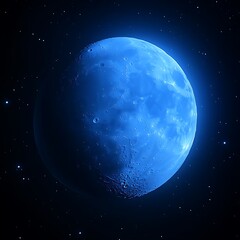 A Blue Celestial Body in Dark Space