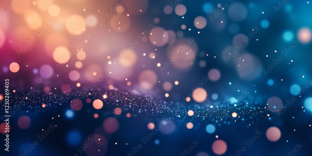 Poster this vibrant bokeh background features soft glowing lights and sparkles. perfect for design projects