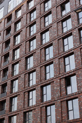Modern urban architecture with brick facade