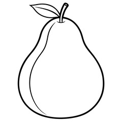 Stylized Pear Outline Vector Graphic