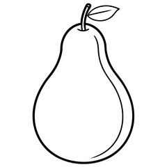 Stylized Pear Outline Vector Graphic