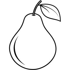 Stylized Pear Outline Vector Graphic
