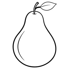 Stylized Pear Outline Vector Graphic