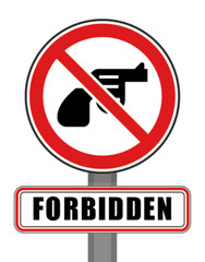 Forbidden sign red circle firearm