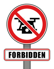 Forbidden sign red circle drone flight