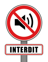 Interdit Panneau signalisation interdit rond rouge musique son