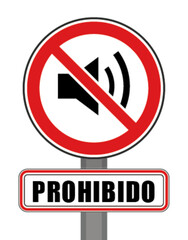 Señal de prohibido círculo rojo música sonido