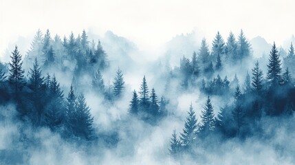 Beautiful Painting of a Lush Forest with Majestic Trees Towering in the Background Surrounded by Vibrant Greenery and Soft Light Creating a Peaceful and Inviting Natural Environment