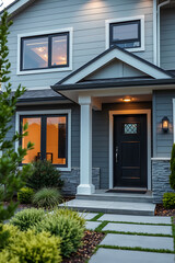 Modern Luxury Home Exterior at Night: Stunning Architectural Design and Landscaping