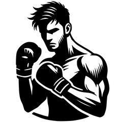 Boxer portrait silhouette