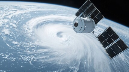 Hurricane observation from space earth orbit satellite imagery atmospheric phenomena aerial view climate impact