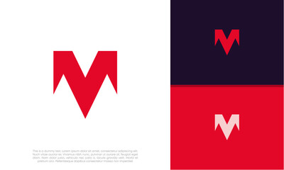 Initials M logo design. Initial Letter Logo. Innovative high tech logo template.	