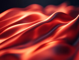 Obraz premium Abstract Red Draped Fabric Soft Waves
