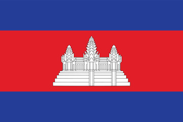 flag of Cambodia, Cambodian flag, flat vector