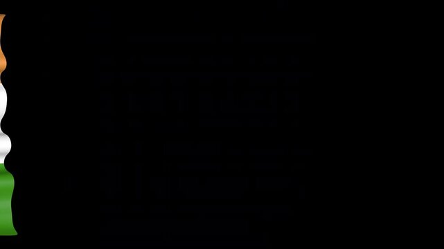 India Curtain Flag Transition Animation on Alpha Channel, Loop
