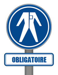 Panneau signalisation obligatoire rond bleu protection tenue travail