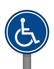 Port obligatoire rond bleu place handicap