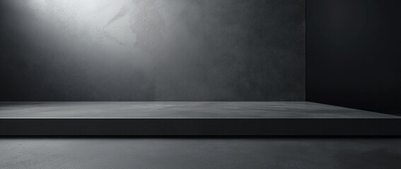 Obraz premium A high-resolution black and white gradient background with a smooth gray metal texture, transitioning seamlessly from top to bottom. The minimalist design features a monochromatic color scheme with n