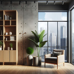 modern living room with furniture