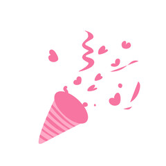 Party poppers explode confetti