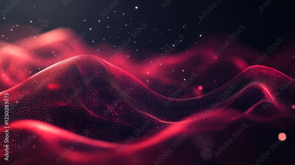 Aufkleber vivid red lines blur and intersect against a dark background, creating an energetic, futuristic visu