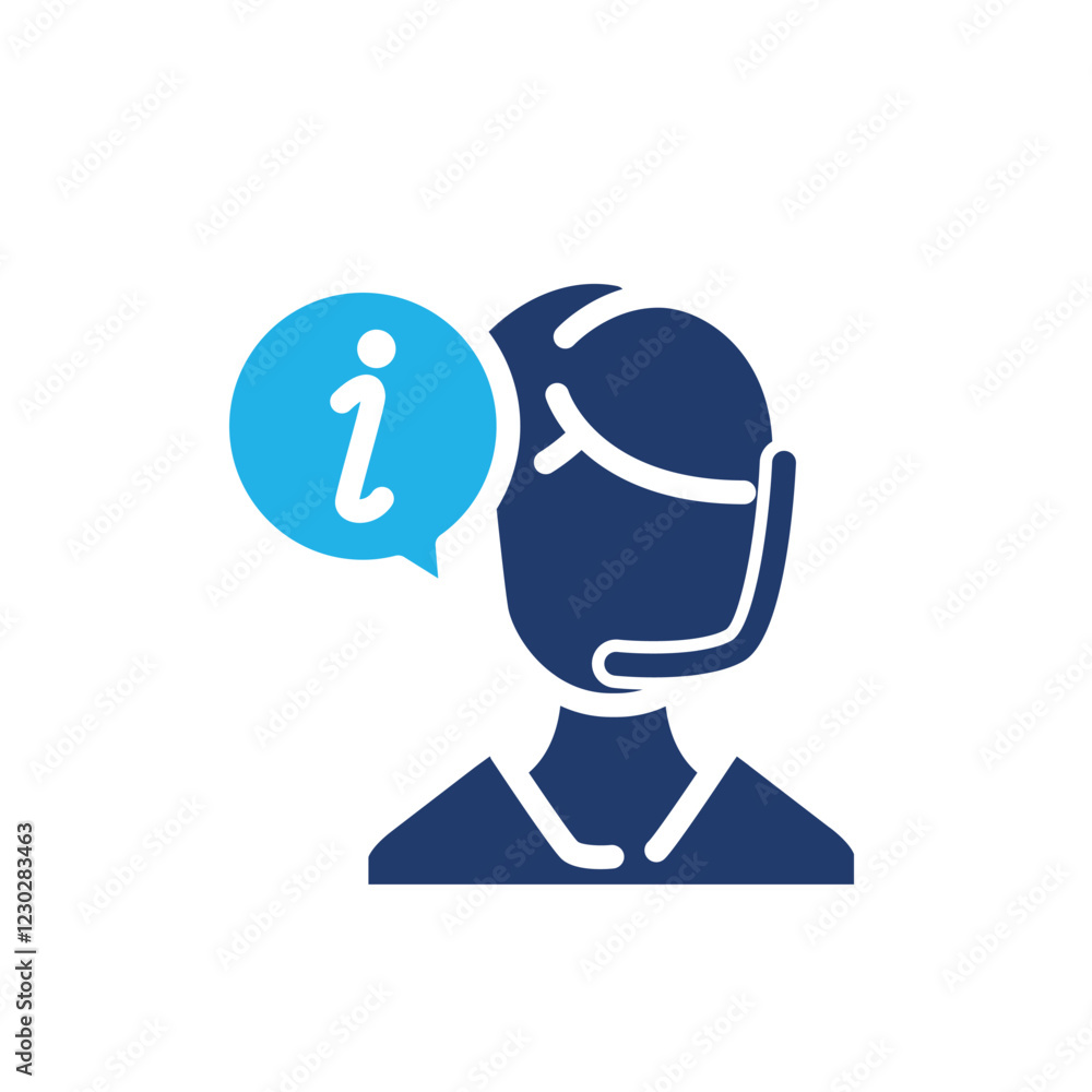 Aufkleber information support colored icon vector design good for web or mobile app