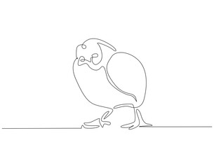Continuous one line drawing of chick. One line drawing illustration of baby chicken. Farm animal, poultry concept single line. Editable outline