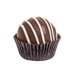 A rich and indulgent chocolate truffle topped with fine chocolate shavings, encased in a glossy cocoa shell. A perfect gourmet treat for any occasion.