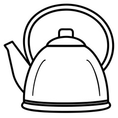 Vintage Tea Kettle Line Art Vector