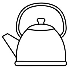 Vintage Tea Kettle Line Art Vector