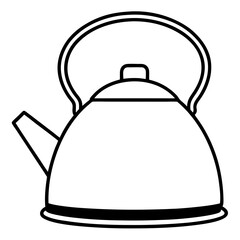 Vintage Tea Kettle Line Art Vector