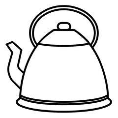 Vintage Tea Kettle Line Art Vector