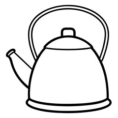 Vintage Tea Kettle Line Art Vector