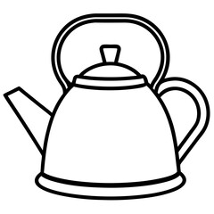 Vintage Tea Kettle Line Art Vector