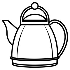 Vintage Tea Kettle Line Art Vector