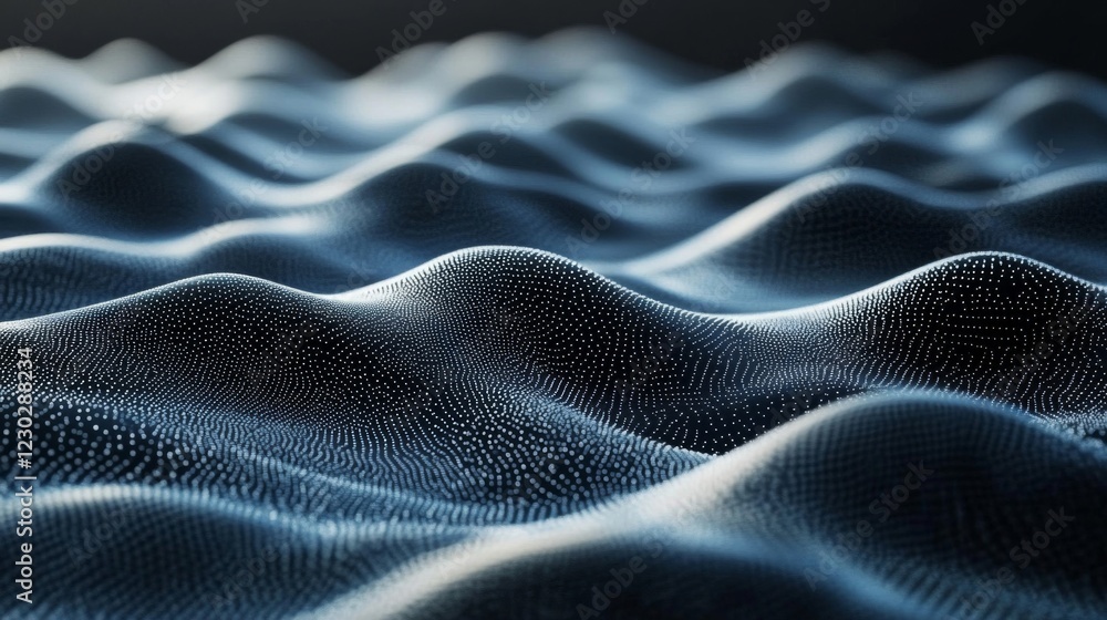 Aufkleber abstract data wave background with glowing particles