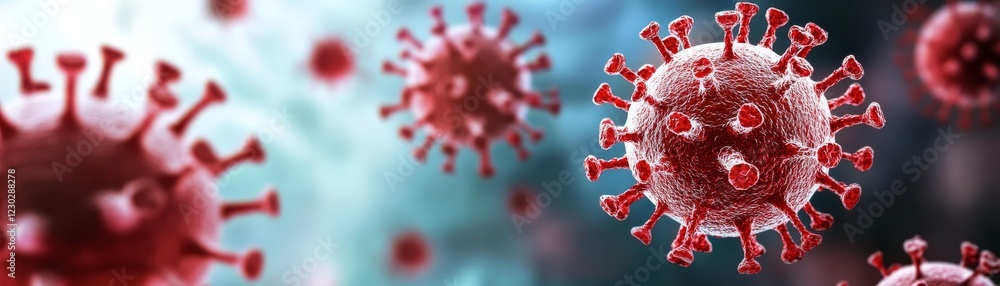 Poster virus particles spread inside the host cell to attack.